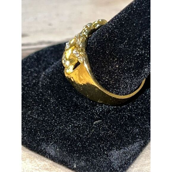 Brand Wedding Jewelry Yellow Gold Tone Band Rings For Mens Party Gift Size 10 1/ - Picture 4 of 5